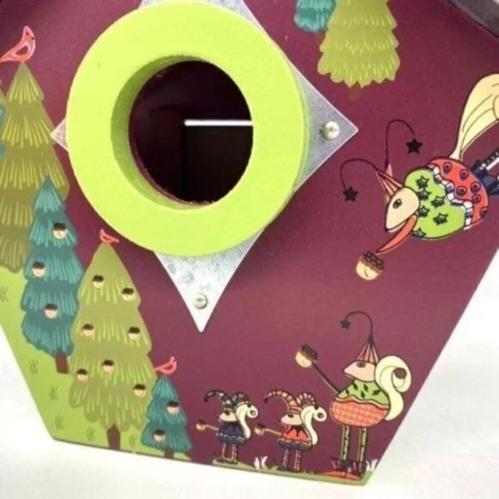 Helena Rozo Wood & Metal Whimsical Folk Art Birdhouse